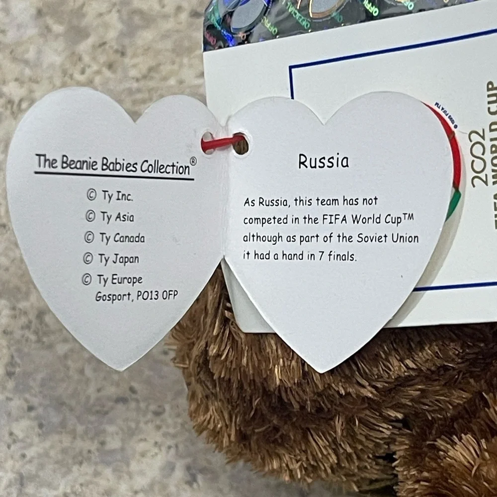 Brown Plush Bear with FIFA 2002 Badge